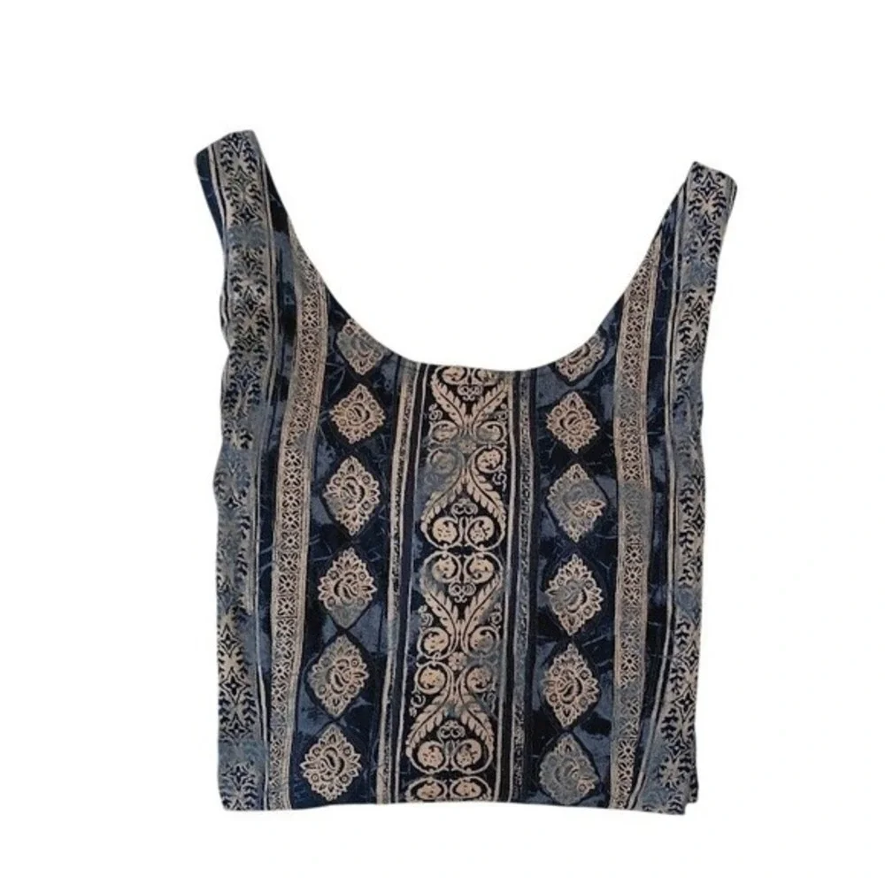 Marks & Spencer Vintage Maxi Dress Blue Paisley Boho Effortless Sleeveless M - Picture 11 of 16